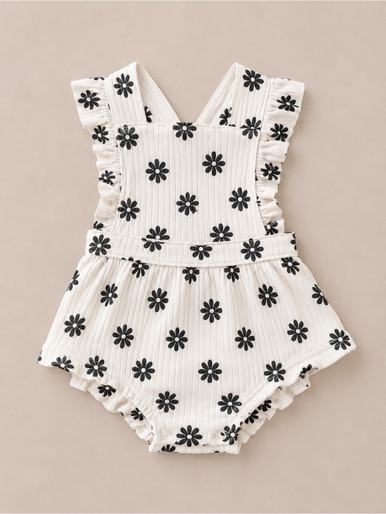 Cat & Jack Other - Baby Cat & Jack - Overall Romper W/ Flower Print (Cotton & Modal) - NB